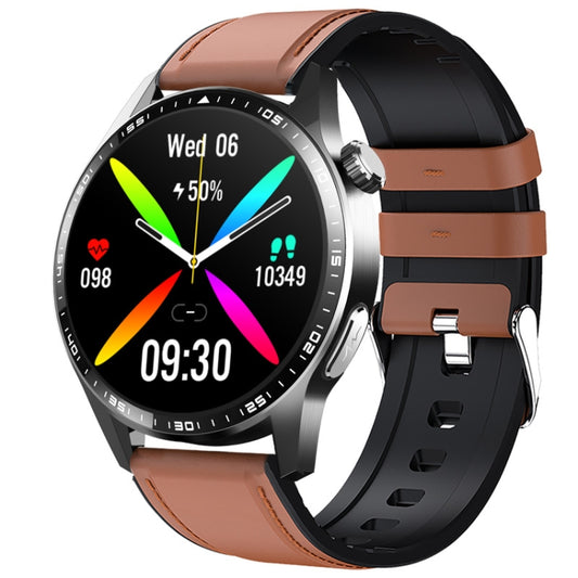 F400 1.55 Inch Screen Smart Watch Support ECG/ Blood Oxygen / Blood Sugar / 150+ Sports Mode, Color: Black Brown Leather by buy2fix