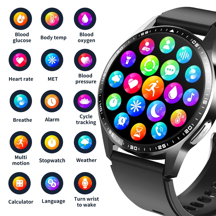 F400 1.55 Inch Screen Smart Watch Support ECG/ Blood Oxygen / Blood Sugar / 150+ Sports Mode, Color: Black Milan by buy2fix