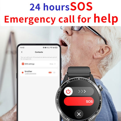 F400 1.55 Inch Screen Smart Watch Support ECG/ Blood Oxygen / Blood Sugar / 150+ Sports Mode, Color: Black 3-Beads Steel by buy2fix