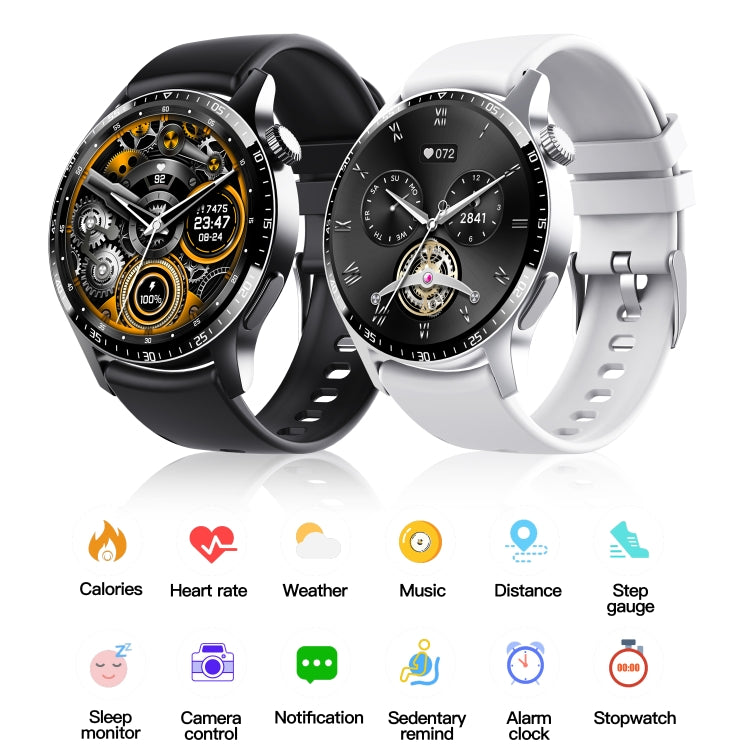 F207 Smart Watch 1.35-Inch Narrow Edge Screen Supports Bluetooth Calls / 24H Health Monitoring / 150+ Sports Modes, Color: Black 3-Beads Steel by buy2fix