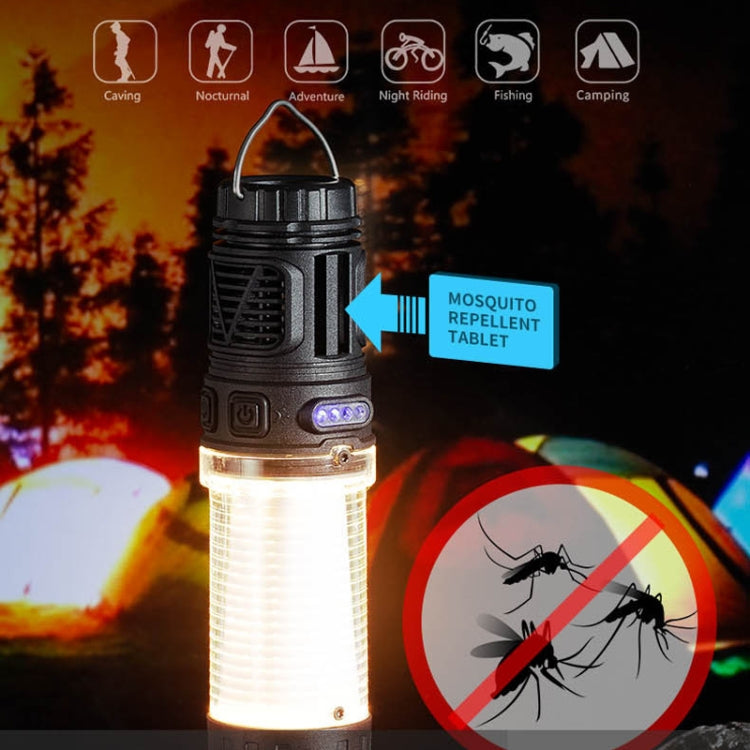 3 in 1 LED Mosquito Repellent Camping Light Magnetic Outdoor Tent Light(W8122 Black) by buy2fix
