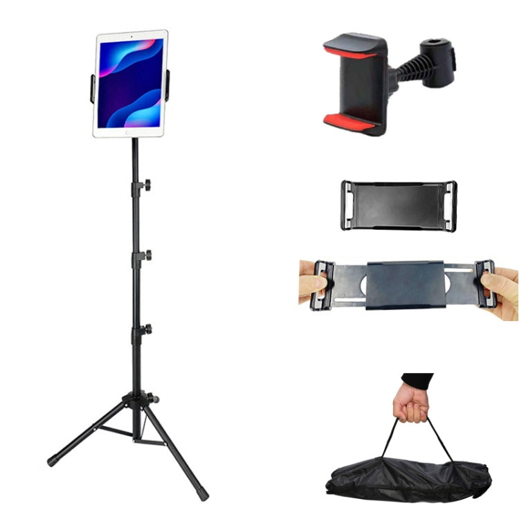 1.6m Adjustable Tablet Stand Floor-Standing Retractable Mobile Phone Tripod, Model: 316(With Cloth Bag+Sheep Head Phone Clamp) - Lazy Bracket by buy2fix | Online Shopping UK | buy2fix