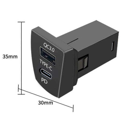 For Toyota RAV4 / WILDLANDER USB-PD Port 60W Fast Charging Modified Car Charger(Ordinary Power Cord) by buy2fix