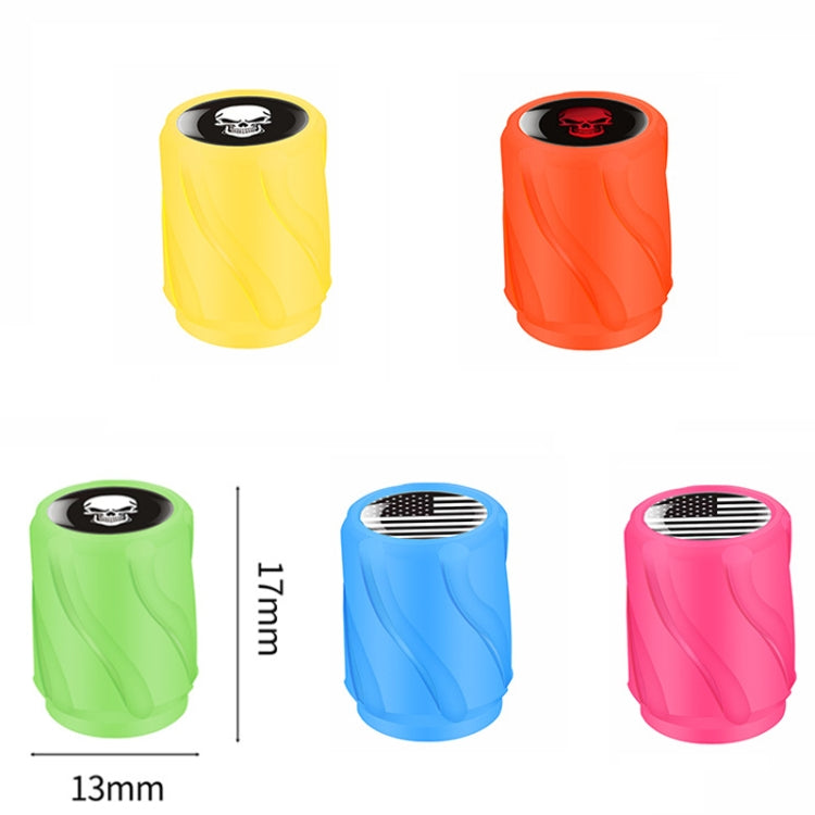 4pcs /Set Luminous Car Motorcycle Tire Modified Valve Cap, Color: Green Black Flag - Tire Valve Caps by buy2fix | Online Shopping UK | buy2fix