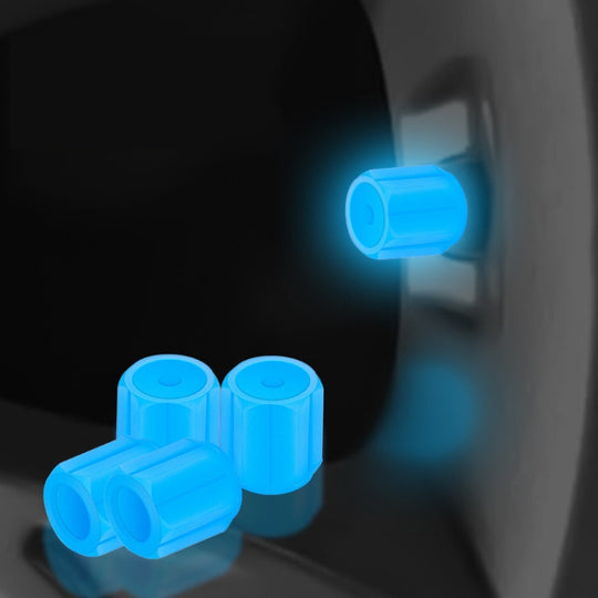 5packs Luminous Car Motorcycle Tire Valves, Color: Blue(4pcs /Set)