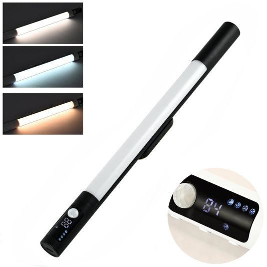 Rechargeable Under Cabinet LED Motion Sensor Night Light with Digital Display 1200mAH(Black) - Sensor LED Lights by buy2fix | Online Shopping UK | buy2fix