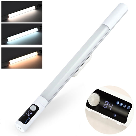 Rechargeable Under Cabinet LED Motion Sensor Night Light with Digital Display 2000mAH(Silver) - Sensor LED Lights by buy2fix | Online Shopping UK | buy2fix