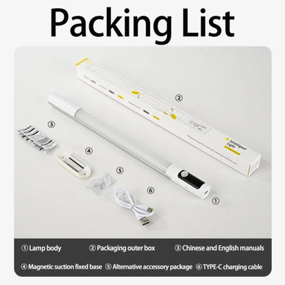 Rechargeable Under Cabinet LED Motion Sensor Night Light with Digital Display 2000mAH(Black) - Sensor LED Lights by buy2fix | Online Shopping UK | buy2fix