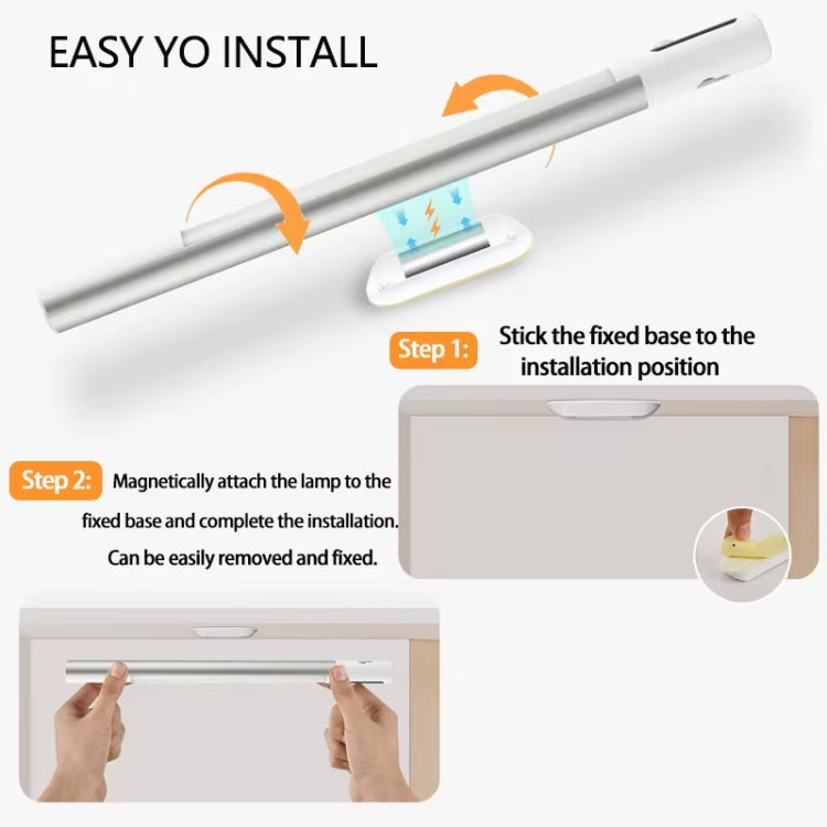 Rechargeable Under Cabinet LED Motion Sensor Night Light with Digital Display 1200mAH(Black) - Sensor LED Lights by buy2fix | Online Shopping UK | buy2fix