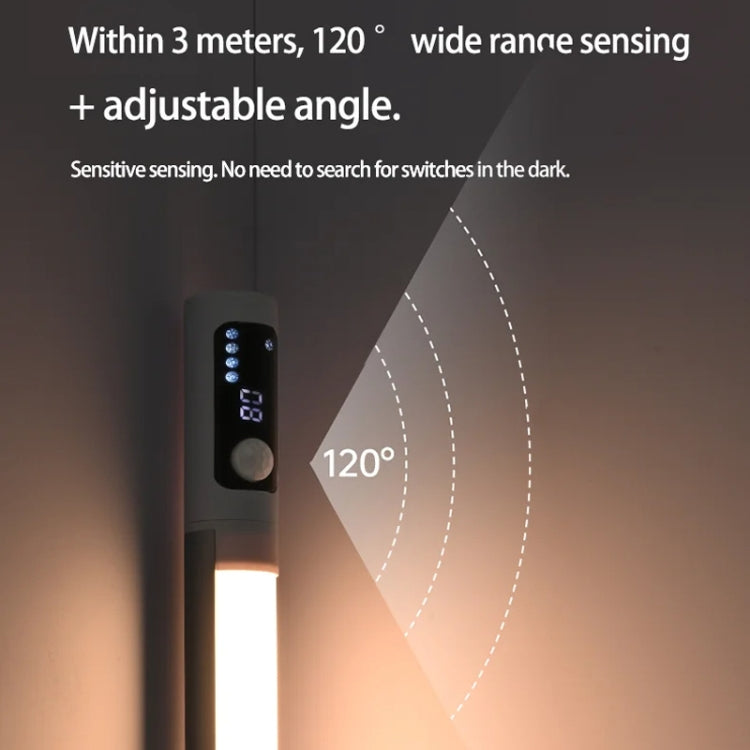 Rechargeable Under Cabinet LED Motion Sensor Night Light with Digital Display 2000mAH(Black) - Sensor LED Lights by buy2fix | Online Shopping UK | buy2fix