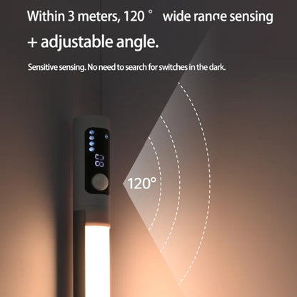 Rechargeable Under Cabinet LED Motion Sensor Night Light with Digital Display 1200mAH(Black) - Sensor LED Lights by buy2fix | Online Shopping UK | buy2fix
