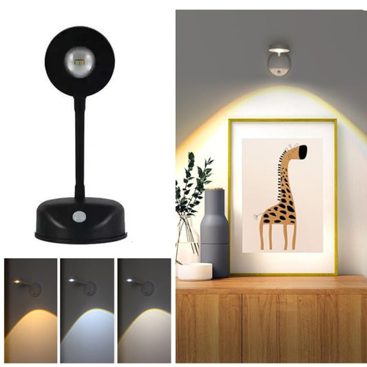 Rechargeable LED Motion Sensor Wireless Spotlight Dimmable Picture Light 2000mAH(Black) - Sensor LED Lights by buy2fix | Online Shopping UK | buy2fix