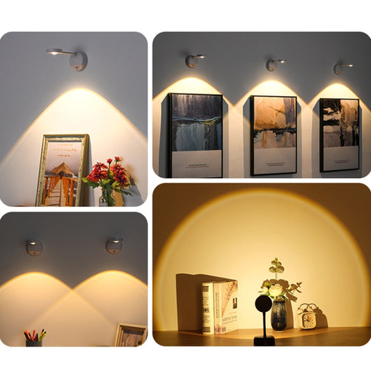 Rechargeable LED Motion Sensor Wireless Spotlight Dimmable Picture Light 1200mAH(Black) - Sensor LED Lights by buy2fix | Online Shopping UK | buy2fix