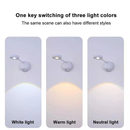 Rechargeable LED Motion Sensor Wireless Spotlight Dimmable Picture Light 2000mAH(Black) - Sensor LED Lights by buy2fix | Online Shopping UK | buy2fix