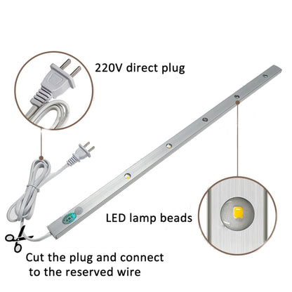 220V CN Plug Motion Sensor Wardrobe Cabinet Lamp LED Light Bar, Spec: White 50cm - Sensor LED Lights by buy2fix | Online Shopping UK | buy2fix