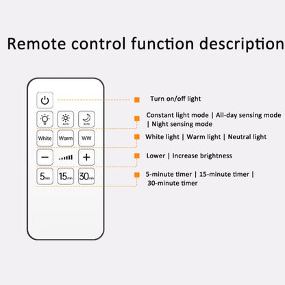 Rechargeable LED Motion Sensor Wireless Spotlight With Remote Control 2000mAH White - Sensor LED Lights by buy2fix | Online Shopping UK | buy2fix