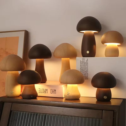 Mushroom Shape Night Light Touch Control Dimmable Bedside Atmosphere Lamp, Style: A Type Beech by buy2fix