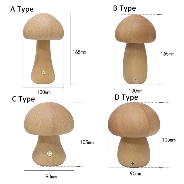Mushroom Shape Night Light Touch Control Dimmable Bedside Atmosphere Lamp, Style: A Type Beech by buy2fix
