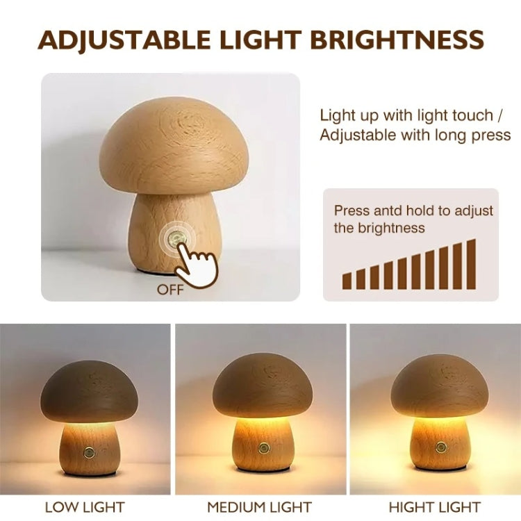 Mushroom Shape Night Light Touch Control Dimmable Bedside Atmosphere Lamp, Style: A Type Beech by buy2fix