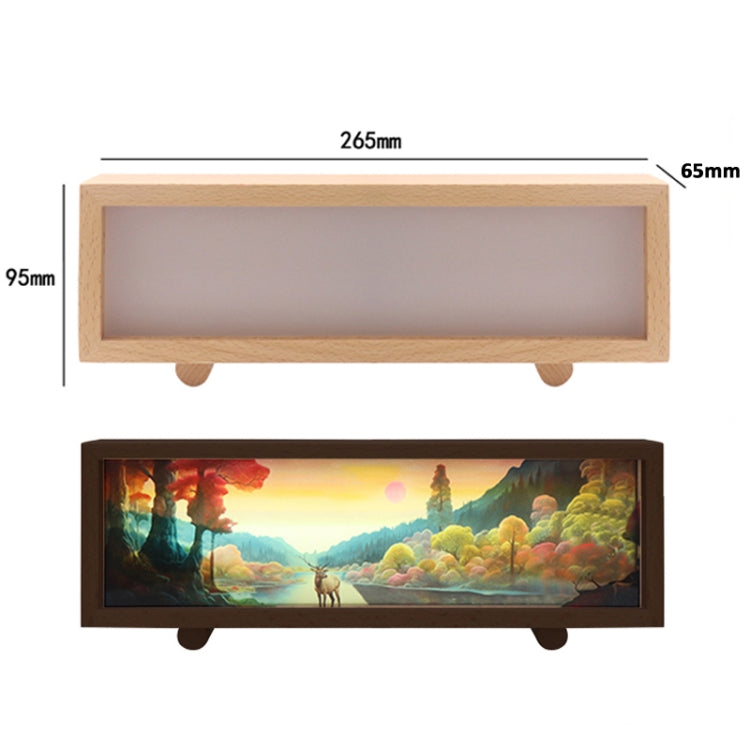 Warm Light Touch Control Wooden Acrylic Atmosphere Lightbox Decoration Painting Night Light(Walnut) by buy2fix