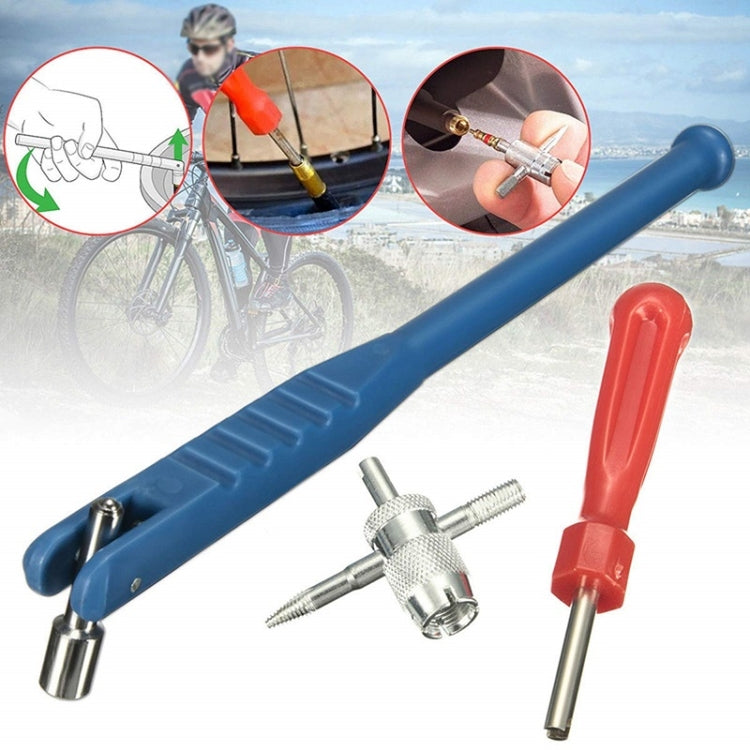 3pcs /Set Tire Valve Installation Repair Removal Wrench Tools(Blue) by buy2fix