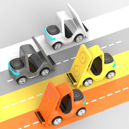 T20S 3-In-1 15W Small Forklift-Shaped Desktop Wireless Charger With LED Atmosphere Light(Yellow) by buy2fix