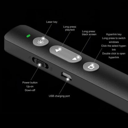 B1 Multimedia Infrared Laser Pointer Teaching Business Wireless PPT Page Turning Pen(Black) by buy2fix
