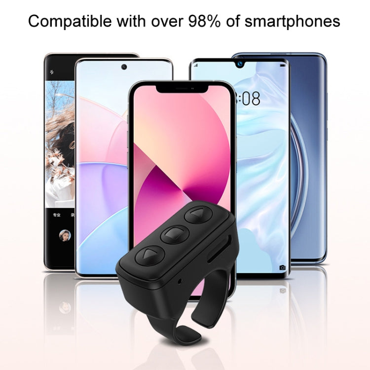 Bluetooth 3 Keys Remote Finger Ring Video Controller Novel Page Flip Photo Tool(Black) - Phone Remote Control by buy2fix | Online Shopping UK | buy2fix