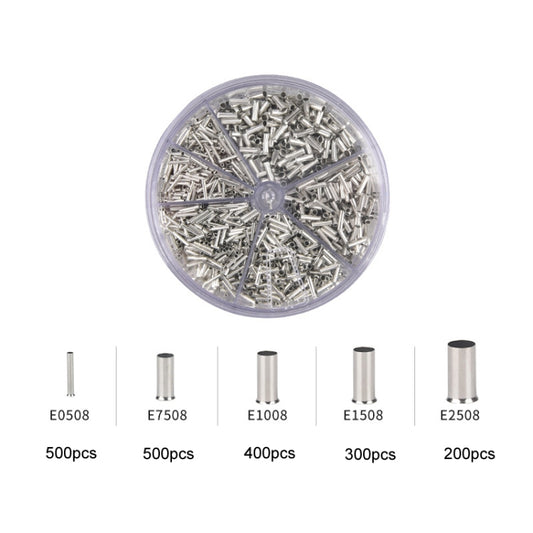 1900pcs /Set Electrical Wiring Tube Type Cold Pressed European Style Pin Set - Booster Cable & Clip by buy2fix | Online Shopping UK | buy2fix