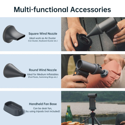 JisuLife FA55 Handheld Portable Small Fan Mini Rechargeable Electric Fan(Dark Gray) - Electric Fans by Jisulife | Online Shopping UK | buy2fix