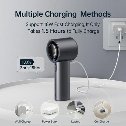 JisuLife FA53 Pro 1 High-speed Powerful Cooling Handheld Small Fan Mini Portable USB Rechargeable Desktop Fan(Light Brown) by Jisulife