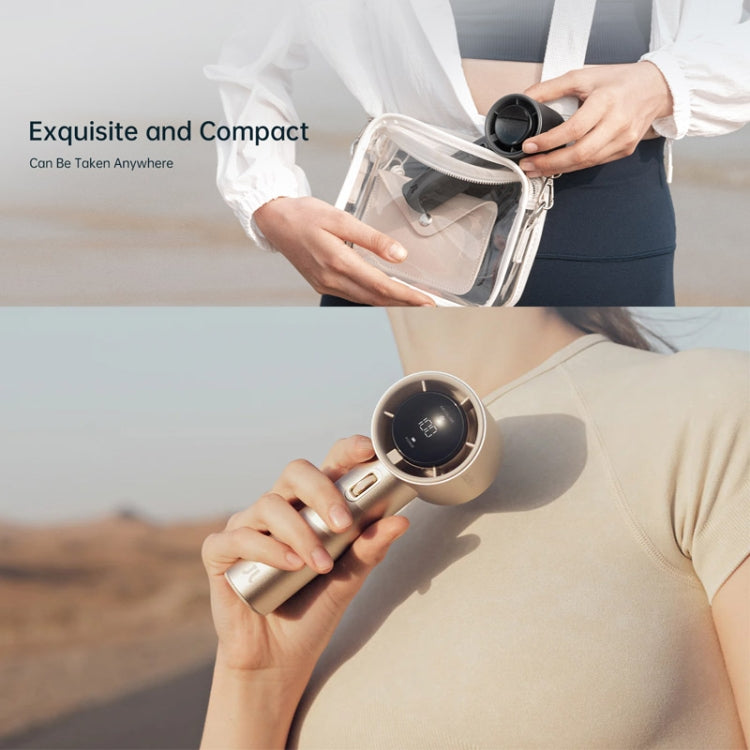 JisuLife FA53 Pro 1 High-speed Powerful Cooling Handheld Small Fan Mini Portable USB Rechargeable Desktop Fan(Light Brown) by Jisulife