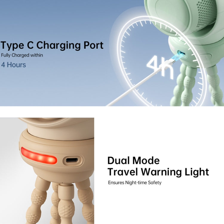 JisuLife Stroller Fan Life2S High Speed Energy Saving Stroller Mini Fan Octopus Bladeless Swingable Head Air Purifying Fan(Mint Green) by Jisulife