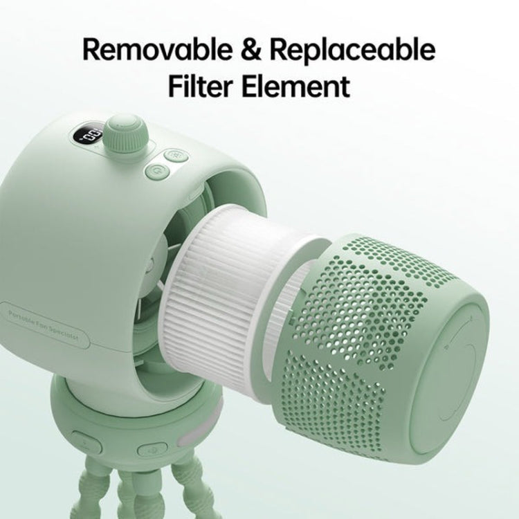 JisuLife Stroller Fan Life2S High Speed Energy Saving Stroller Mini Fan Octopus Bladeless Swingable Head Air Purifying Fan(Mint Green) by Jisulife