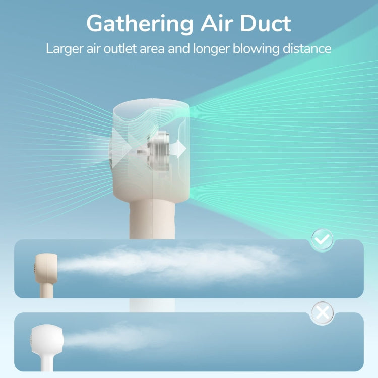 JisuLife FA42 Handheld Portable Small Rechargeable Turbo Fan, Color: White 2000mAh by Jisulife