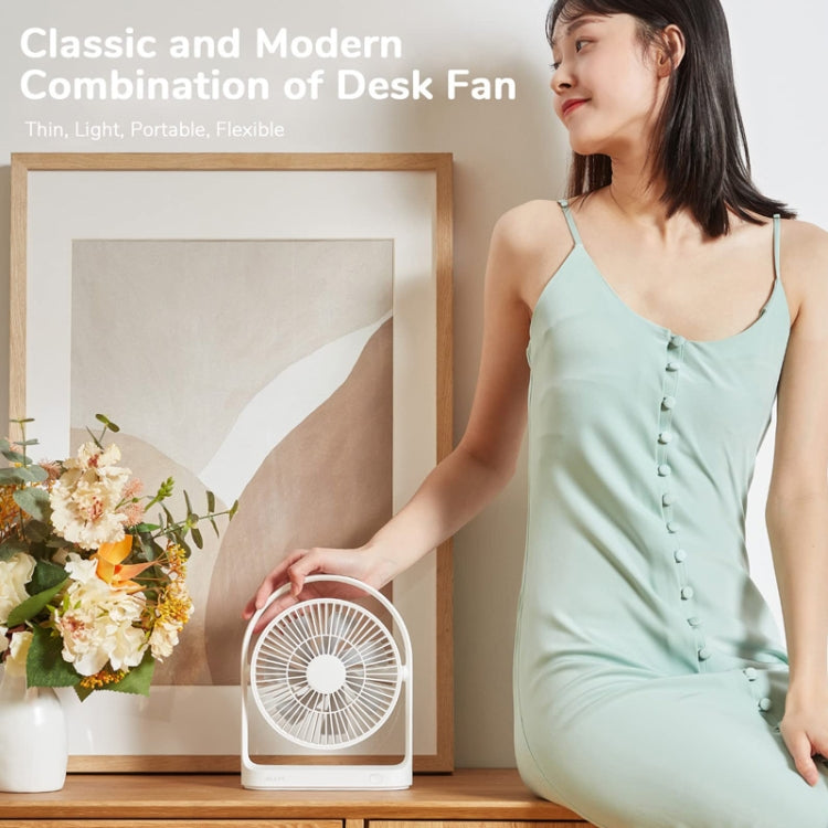 JisuLife FA19 4000mAh Wireless Rechargeable Desktop Mini Fan Silent Portable Fan(White) by Jisulife