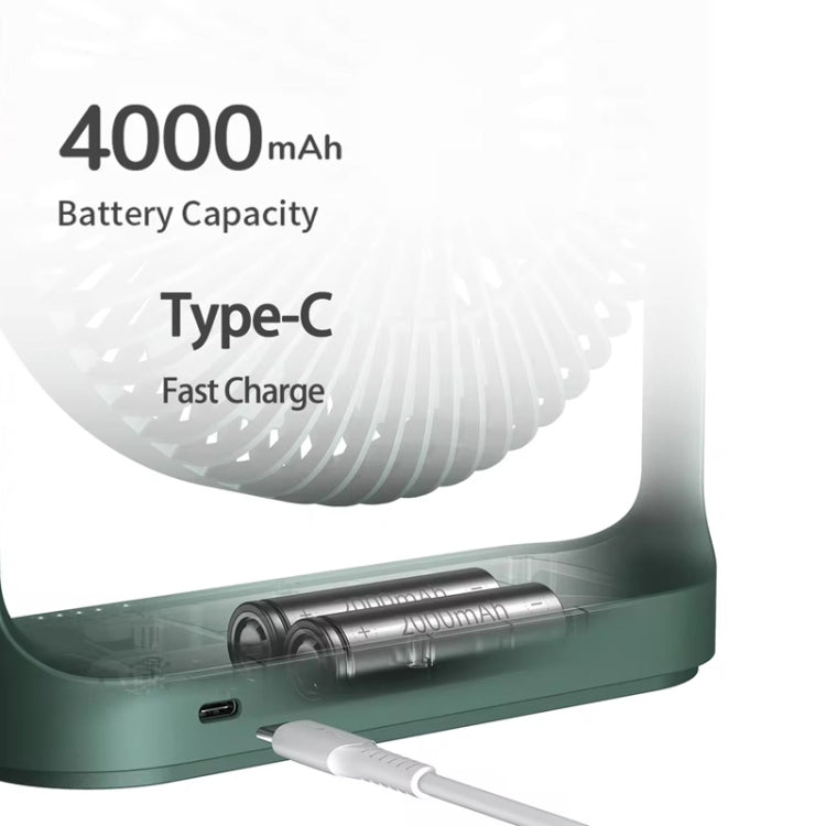 JisuLife FA19 4000mAh Wireless Rechargeable Desktop Mini Fan Silent Portable Fan(White) by Jisulife