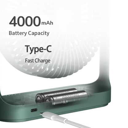 JisuLife FA19 4000mAh Wireless Rechargeable Desktop Mini Fan Silent Portable Fan(White) by Jisulife