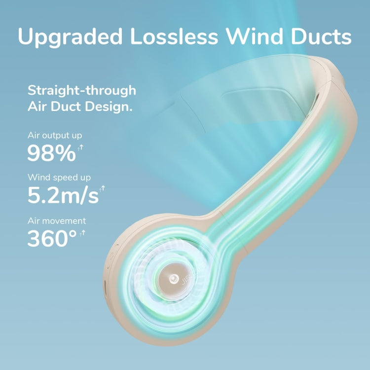 JisuLife FA31 USB Rechargeable Hanging Neck Mini Fan Bladeless Cooling Outdoor High Wind Power Electric Fan(Mint Green) by Jisulife