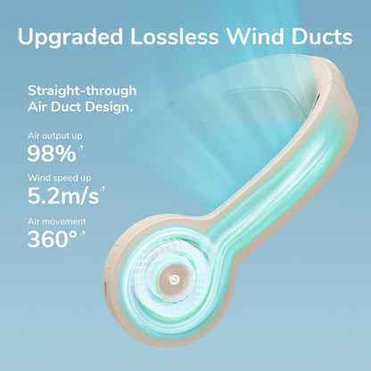 JisuLife FA31 USB Rechargeable Hanging Neck Mini Fan Bladeless Cooling Outdoor High Wind Power Electric Fan(Mint Green) by Jisulife