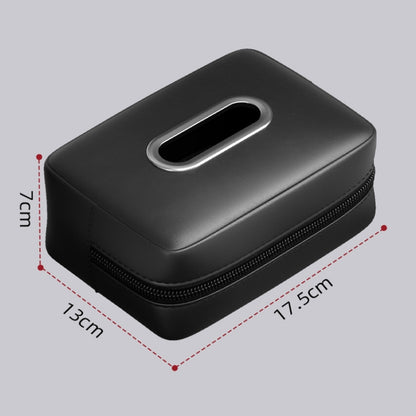 Car Seat Armrest Tissue Box Sun Visor Seat Back Hanging Paper Bag(Gray) by buy2fix