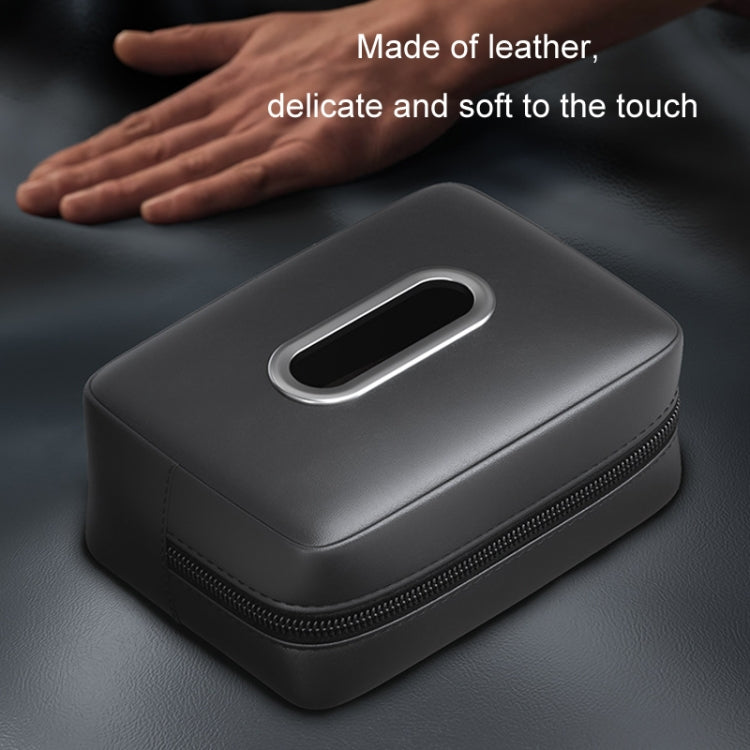 Car Seat Armrest Tissue Box Sun Visor Seat Back Hanging Paper Bag(Gray) by buy2fix