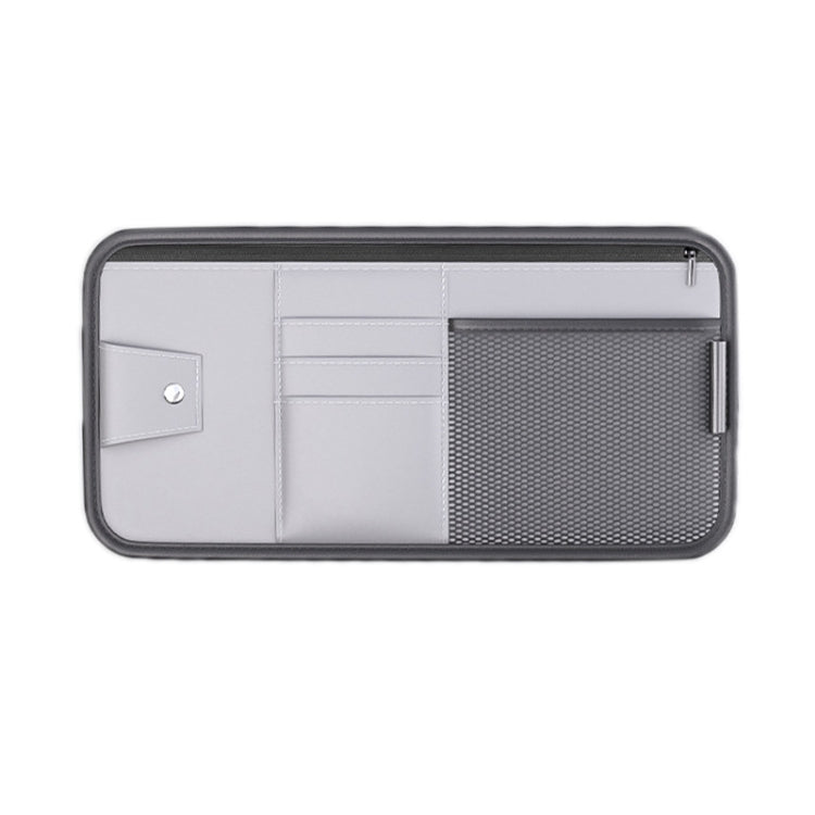 Car Sun Visor Card Glasses Holder Zipper Storage Bag(Gray) by buy2fix