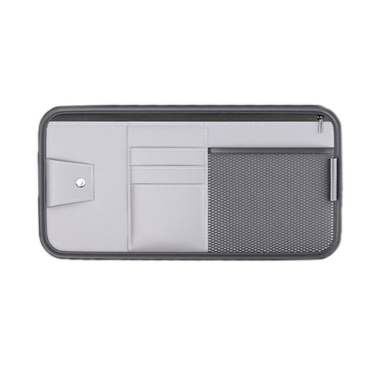 Car Sun Visor Card Glasses Holder Zipper Storage Bag(Gray) by buy2fix