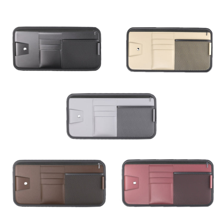 Car Sun Visor Card Glasses Holder Zipper Storage Bag(Black) by buy2fix