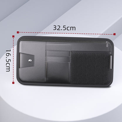 Car Sun Visor Card Glasses Holder Zipper Storage Bag(Black) by buy2fix