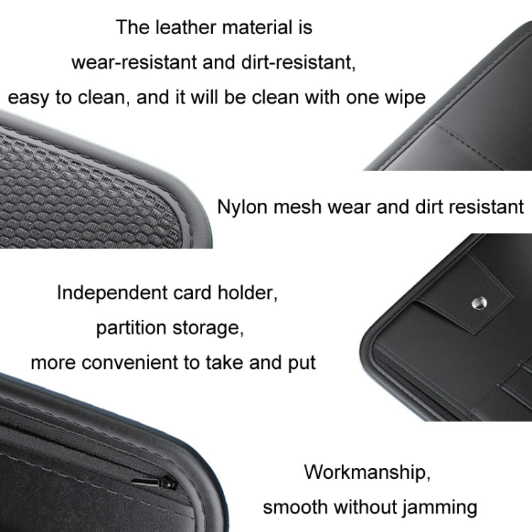 Car Sun Visor Card Glasses Holder Zipper Storage Bag(Black) by buy2fix