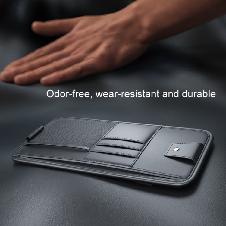Car Sun Visor Card Glasses Holder Zipper Storage Bag(Gray) by buy2fix