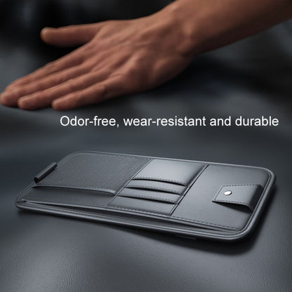 Car Sun Visor Card Glasses Holder Zipper Storage Bag(Black) by buy2fix