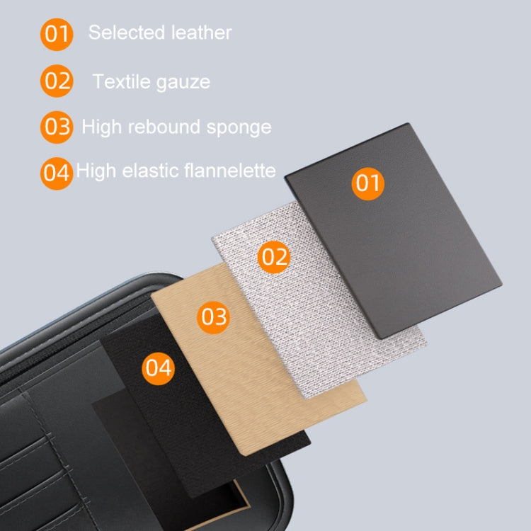 Car Sun Visor Card Glasses Holder Zipper Storage Bag(Brown) by buy2fix